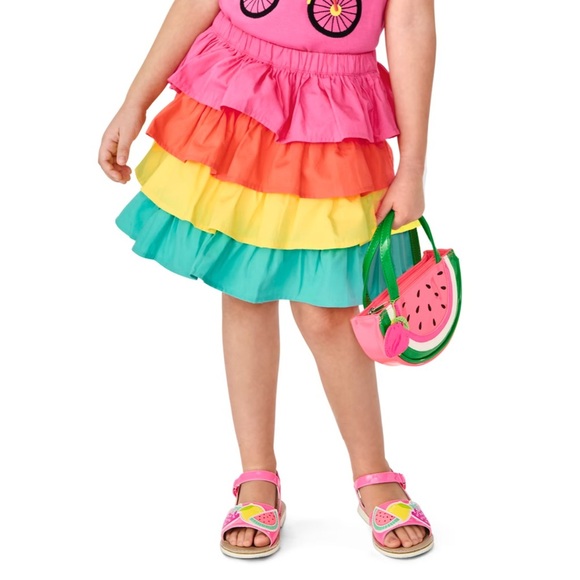 Gymboree Girls Rainbow Tiered Skort - Festive Fruit - Pink/size 7 - Picture 2 of 8